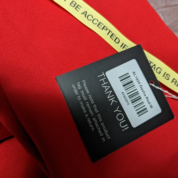 NWT ONE SHOULDER DASHA MODERN DRESS RED / M - LUXURY QUALITY - Picture 7 of 8